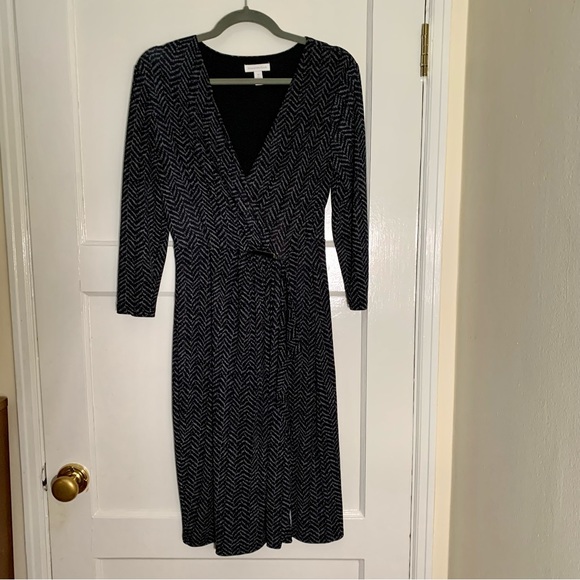 Charter Club 3/4 Sleeve Faux Wrap Dress Size M - Picture 2 of 6